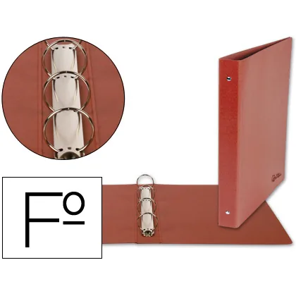 Carpeta de 4 Anillas 40MM Redondas Liderpapel Folio Carton Cuero