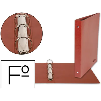 Carpeta de 4 Anillas 40MM Redondas Liderpapel Folio Carton Cuero