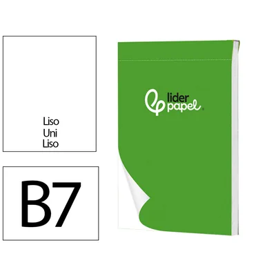 LIDERPAPEL Bloc Notas Liderpapel Liso B7 80 Hojas 60G/M2 Perforado