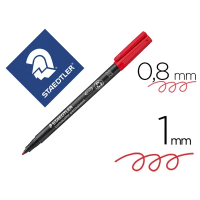 STAEDTLER Rotulador Staedtler Lumocolor Retroproyeccion Punta de Fibrapermanente 317-2 Rojo Punta Media Redonda 0.8-1 MM
