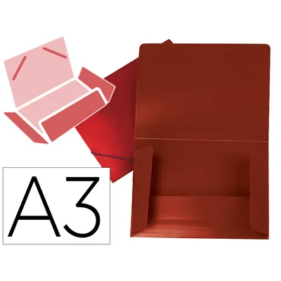 LIDERPAPEL Carpeta Liderpapel Portadocumentos Solapas Polipropileno DIN A3 Rojo Translucido Lomo Flexible