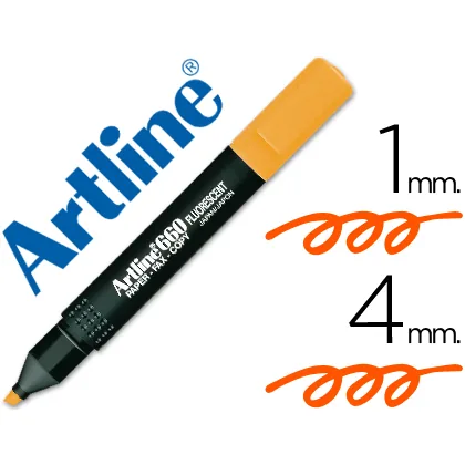 Rotulador Artline Fluorescente EK-660 Naranja Punta Biselada