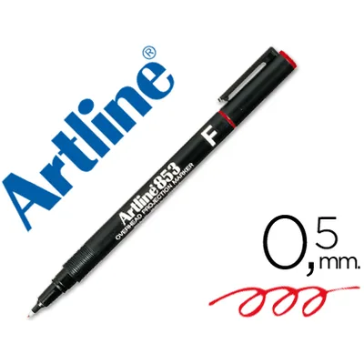 ARTLINE Rotulador Artline Retroproyeccion Punta Fibra Permanente EK-853 Rojo -punta Redonda 0.5 MM