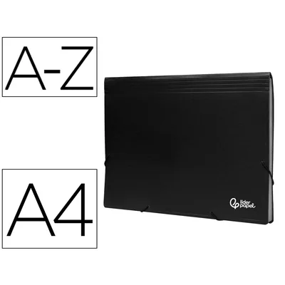 LIDERPAPEL Carpeta Liderpapel Clasificador Fuelle Polipropileno DIN A4 Negro Opaco 13 Departamentos