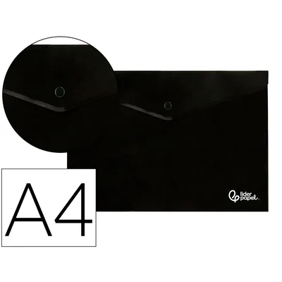 SIE Carpeta Liderpapel Dossier Broche Polipropileno DIN A4 Negro Opaco 50 Hojas