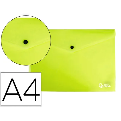 SIE Carpeta Liderpapel Dossier Broche Polipropileno DIN A4 Amarillo Fluor Opaco 50 Hojas