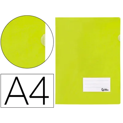 SIE Carpeta Liderpapel Dossier A4 Uñero con Tarjetero y Solapa Interior Amarillo Fluor Opaco