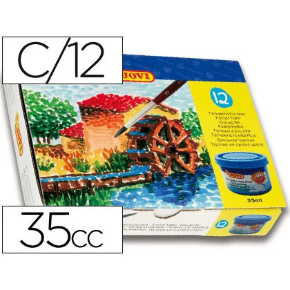 Tempera Escolar Jovi 35 ML Caja de 12 Colores Surtidos
