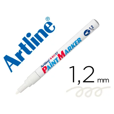 ARTLINE Rotulador Artline Marcador Permanente EK-440 Xf Blanco Punta Redonda 1.2 MM Metal Caucho y Plastico