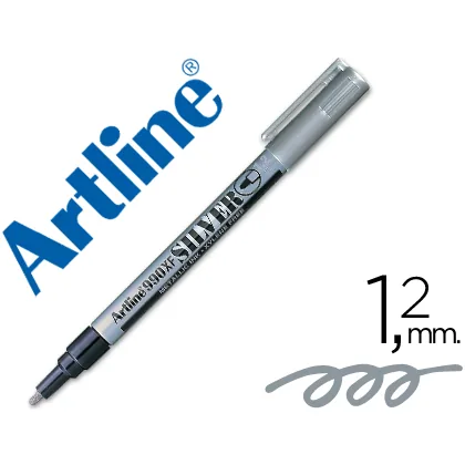 Rotulador Artline Marcador Permanente Tinta Metalica EK-990 Plata Punta Redonda 1.2 MM