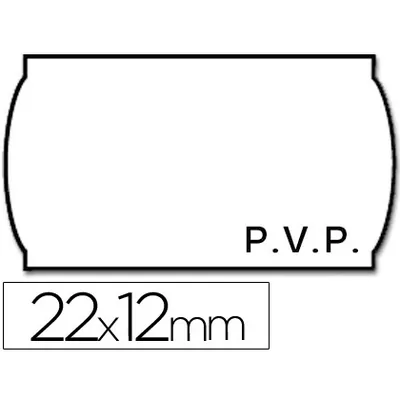 METO Etiquetas Meto Onduladas 22X12 MM Pvp Blanca ADH.2 Rollo 1500 Etiquetas
