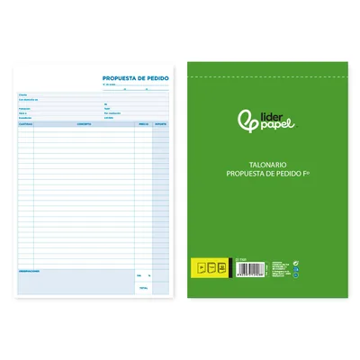 LIDERPAPEL Talonario Liderpapel Pedidos Folio Original y 2 Copias T325