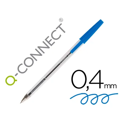 Q-CONNECT Boligrafo Transparente Q-Connect Azul Medio KF26039