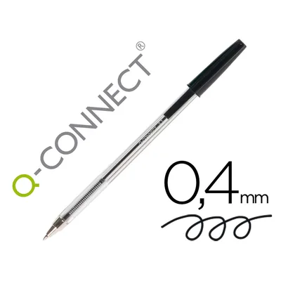 Q-CONNECT Boligrafo Transparente Q-Connect Negro Medio KF26040