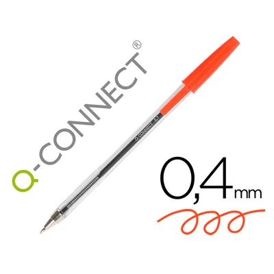 Q-CONNECT Boligrafo Transparente Q-Connect Rojo Medio KF26041