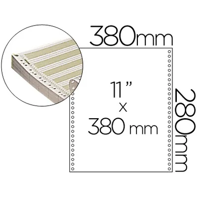 FABRISA Papel Continuo 380X11 Pautado Caja de 2500 Hojas