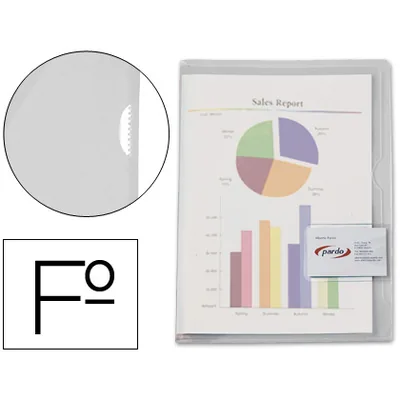 PARDO Carpeta Dossier Uñero Plastico Pardo Folio Transparente