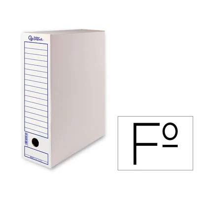 LIDERPAPEL Caja Archivo Definitivo Liderpapel 104 Folio Carton Reciclado 325G/M2 Lomo 100 MM Blanco 365X100X251 MM