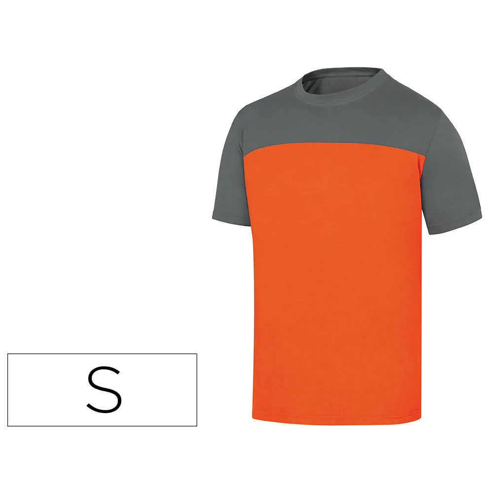 Camiseta de Algodon Deltaplus Color Gris/naranja Talla S
