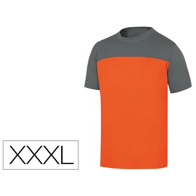 DELTAPLUS Camiseta de Algodon Deltaplus Color Gris/naranja Talla 3XL