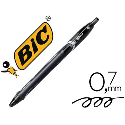 BIC Boligrafo Bic Gelocity Quick Dry Retractil Tinta Gel Negro Punta de 0,7 MM