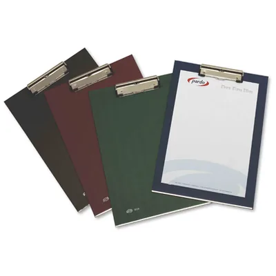 PARDO Portanotas Pardo Carton Forrado Pvc Folio con Pinza Metalica Azul