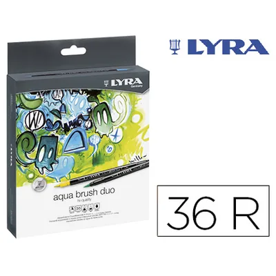 LYRA Rotulador Lyra Aqua Brush Duo Caja de 36 Colores Surtidos