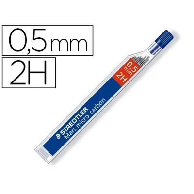 STAEDTLER Minas Staedtler Mars Micro Grafito 0,5 MM 2H Tubo con 12 Unidades