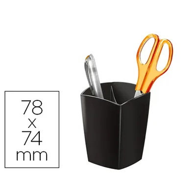 CEP Cubilete Portalapices Cep Negro Opaco Plastico Magnetico 78X74X95 MM