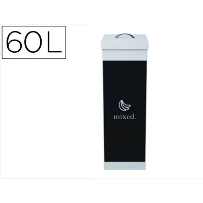 PAPERFLOW Contenedor Papelera Reciclaje Paperflow con Tapa Poliestireno para Residuos Organicos 60 L 76X36,3X26,3 CM