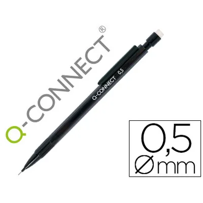 Q-CONNECT Portaminas Q-Connect 0,5 MM con 3 Minas Cuerpo Negro con Clip Negro