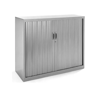 ROCADA Armario Metalico Rocada Dos Puertas Tipo Persiana con Dos Baldas Serie Store 105X120X45 CM Acabado Gris/gris