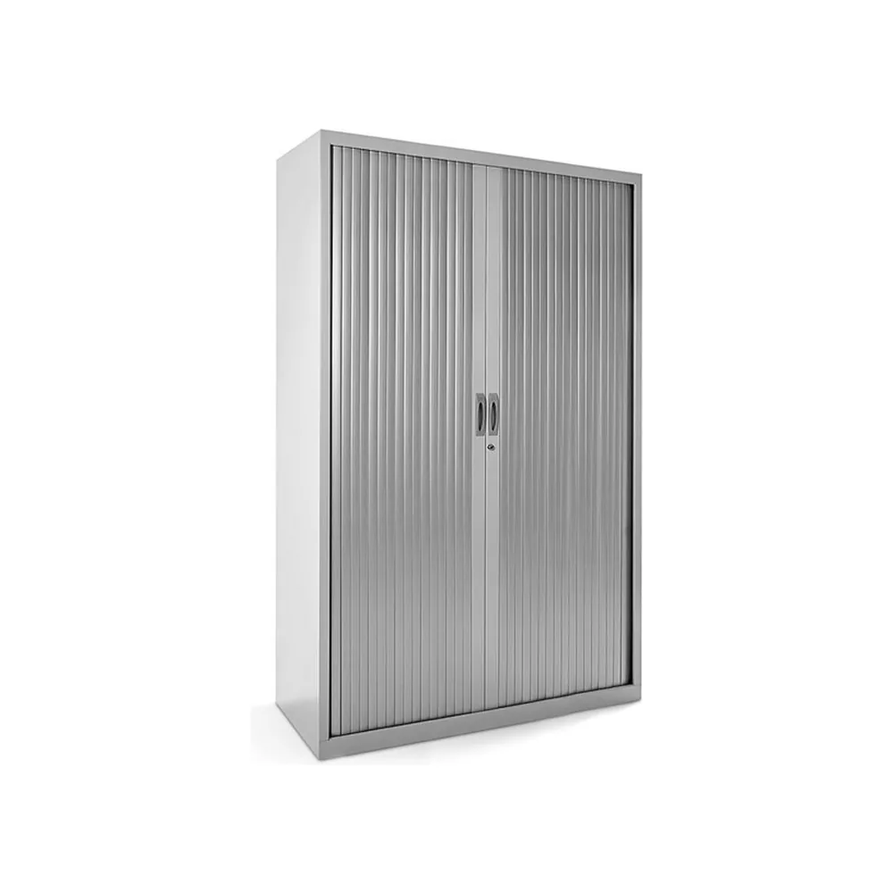 Armario Metalico Rocada Dos Puertas Tipo Persiana con Cuatro Baldas Serie Store 198X120X45 CM Gris/gris
