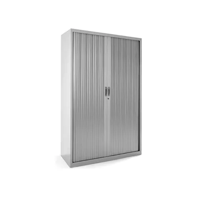 ROCADA Armario Metalico Rocada Dos Puertas Tipo Persiana con Cuatro Baldas Serie Store 198X120X45 CM Gris/gris