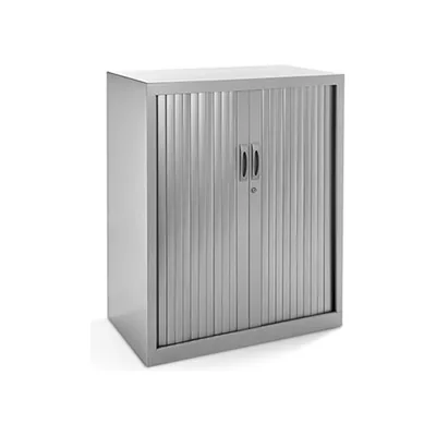 ROCADA Armario Metalico Rocada Dos Puertas Tipo Persiana con Dos Baldas Serie Store 105X80X45 CM Acabado Gris/gris