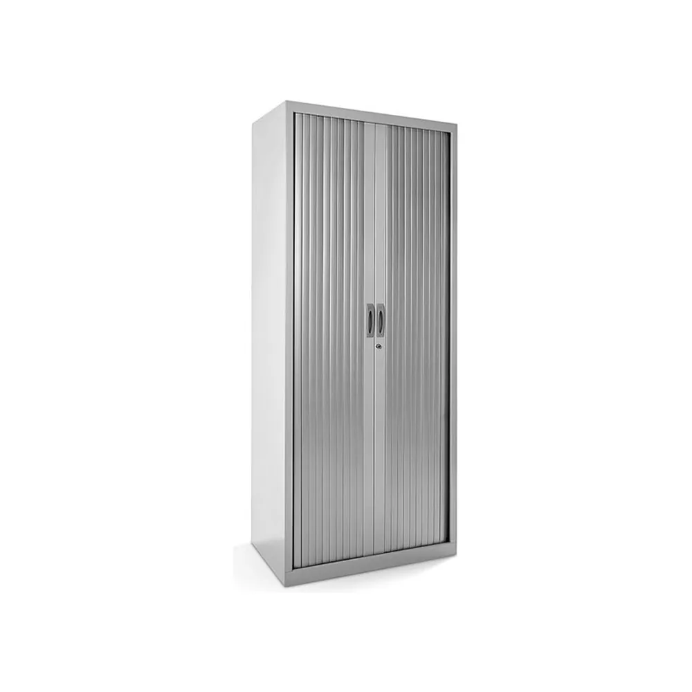 Armario Metalico Rocada Dos Puertas Tipo Persiana con Cuatro Baldas Serie Store 198X80X45 CM Acabado Gris/gris