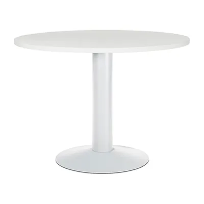 ROCADA Mesa de Reunion Rocada Meeting 3005ATW04 Estructura Columna Acero Blanco Tablero Madera Blanco 100 CM Diametro