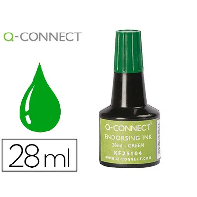 Q-CONNECT Tinta Tampon Q-Connect Verde Bote 28 ML