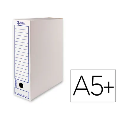LIDERPAPEL Caja Archivo Definitivo Liderpapel 103 Cuarto Carton Reciclado 325G/M2 Lomo 105 MM Blanco 278X105X213 MM