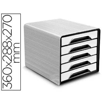 CEP Fichero Cajones de Sobremesa Cep 5 Cajones Blanco/negro 360X288X270 MM