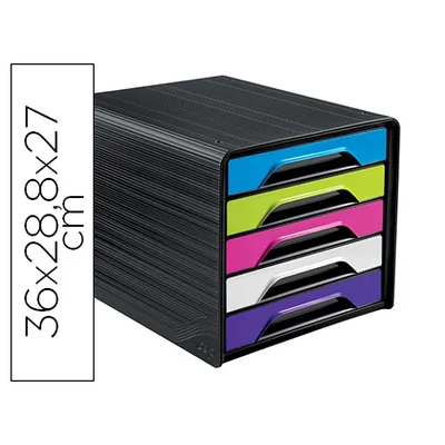 CEP Fichero Cajones de Sobremesa Cep 5 Cajones Negro/multicolor Flashy 360X288X270 MM
