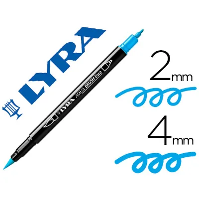 LYRA Rotulador Lyra Aqua Brush Acuarelable Doble Punta Fina y Pincel Azul Claro