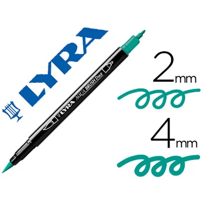 LYRA Rotulador Lyra Aqua Brush Acuarelable Doble Punta Fina y Pincel Verde Noche