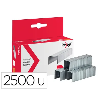 REXEL Grapas Rexel Mercury Acero Inoxidable Caja de 2500 Unidades