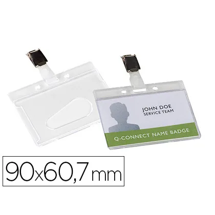 Identificador Q-Connect Rigido Plastico Acabado Brillante con Pinza KF14148 9X6,7 CM