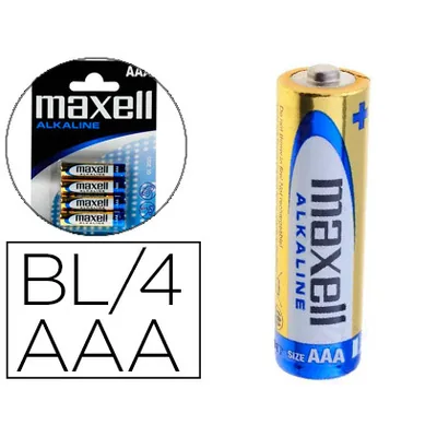 MAXELL Pila Maxell Alcalina 1.5 V Tipo Aaa LR03 Blister de 4 Unidades