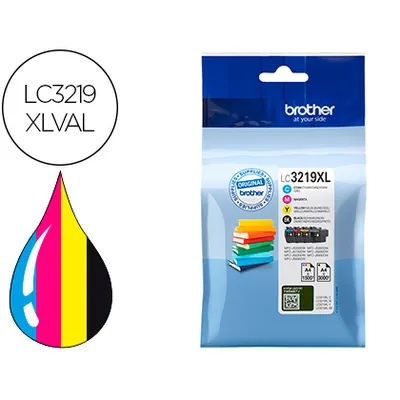 BROTHER Ink-jet Brother LC3219XLVAL Multipack 4 Colores Negro / Amarillo / Cian / Magenta Alta Capacidad 3000 Pag Negro