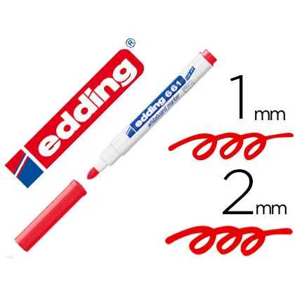 Rotulador Edding para Pizarra Blanca 661 Color Rojo Punta Redonda 1-2 MM