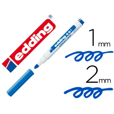 EDDING Rotulador Edding para Pizarra Blanca 661 Color Azul Punta Redonda 1-2 MM