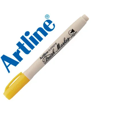 ARTLINE Rotulador Artline Supreme Brush Pintura Base de Agua Punta Tipo Pincel Trazo Variable Amarillo